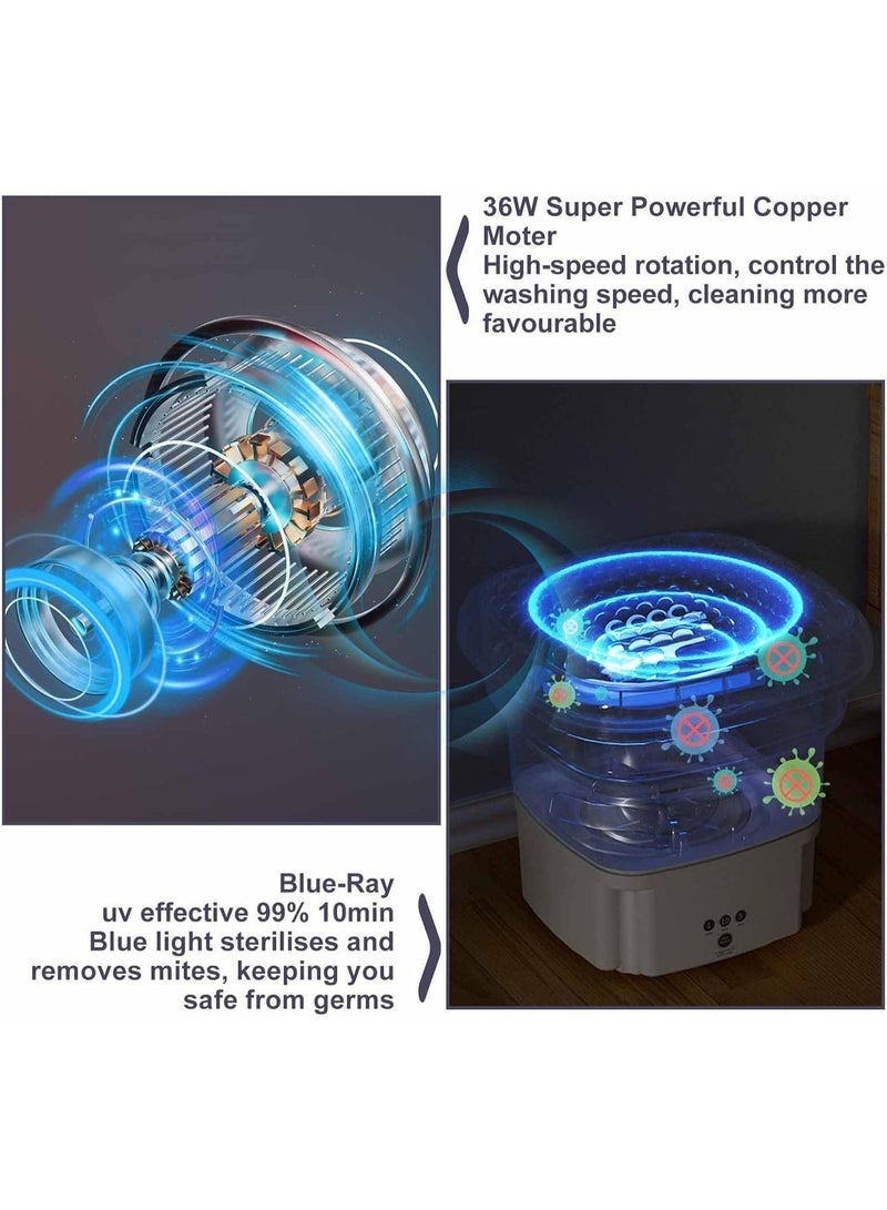 Mini Washing Machine for Travel & Home Use | Portable Foldable | Compact USB Powered Washer for Underwear, Baby Clothes, Socks & Small Laundry | Space-Saving Collapsible Washing Bucket with Deep Cleaning & Low Noise Operation | Lightweight Easy-Carry Mini Laundry Machine for Apartments, Dorm Rooms, Camping & Business Trips | Energy Saving Portable Washer with Quick Wash Function - Image 4