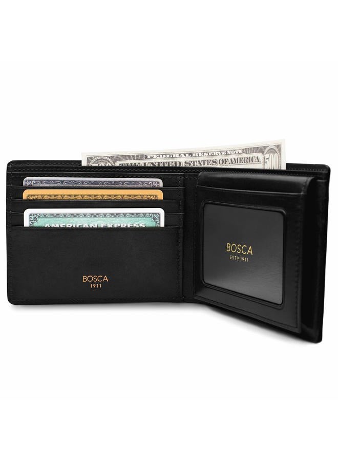 Bosca Nappa Vitello Collection-Credit Wallet w/ID Passcase, Black Leather - Image 4