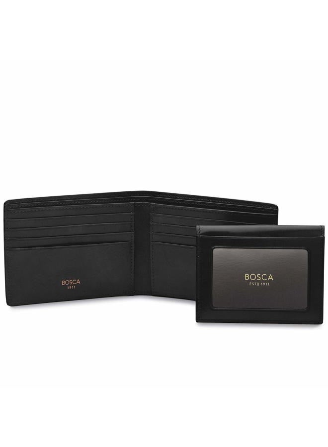 Bosca Nappa Vitello Collection-Credit Wallet w/ID Passcase, Black Leather - Image 5