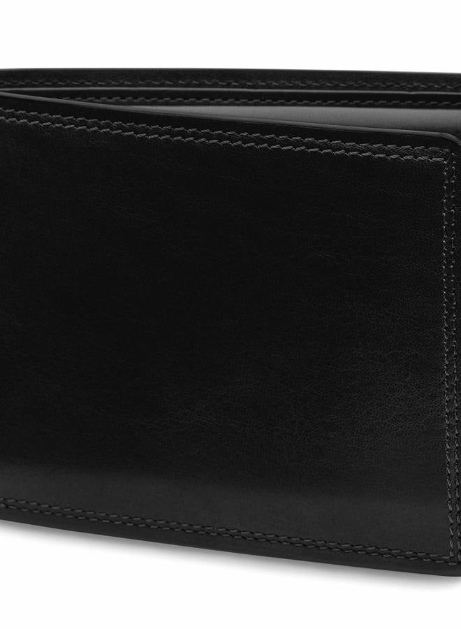 Bosca Nappa Vitello Collection-Credit Wallet w/ID Passcase, Black Leather - Image 1