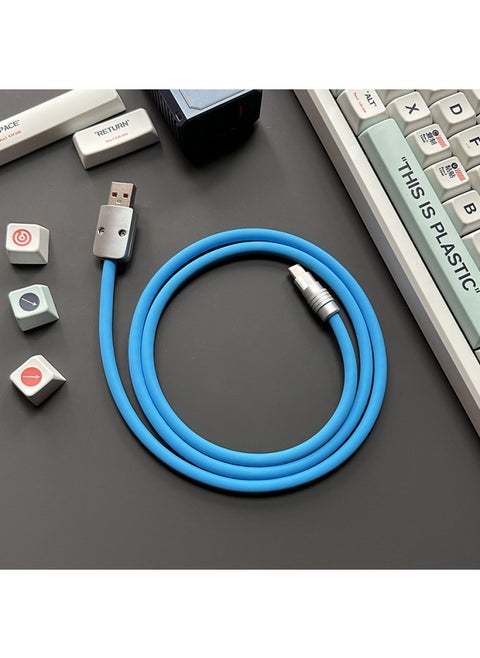 Super Soft Silicone Data Cable For Apple For Iphone For Huawei For Xiaomi OPPO Mobile Phone Tablet PD Super Fast Charging-Color:0.5 M USB To For Iphone 12W-Model:Blue