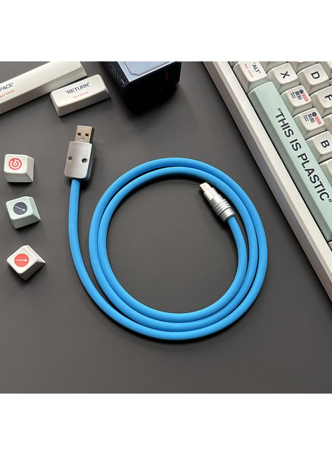 Generic - Super Soft Silicone Data Cable For Apple For Iphone For Huawei For Xiaomi OPPO Mobile Phone Tablet PD Super Fast Charging-Color:0.5 M USB To For Iphone 12W-Model:Blue - Image 1