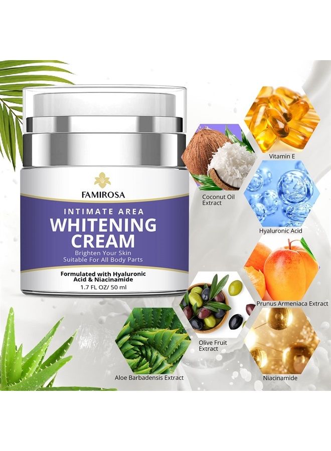 Famirosa كريم مصحح للبقع الداكنة للمنطقة الحميمة - كريم تحت الإبط للإبط والركبتين والمرفقين والفخذ الداخلي والأجزاء الخاصة - كريم للبشرة الحميمة - Image 4