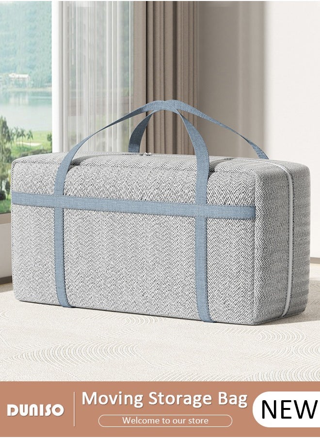 DUNISO Moving Storage Bag with Zipper, Large Capacity Multipurpose Clothes Organizing Storage Bag with Strong Handles, Folding Blanket Storage Bag for Bedroom Closet, Wardrobe, Moving, Quilt Storage  - Image 1
