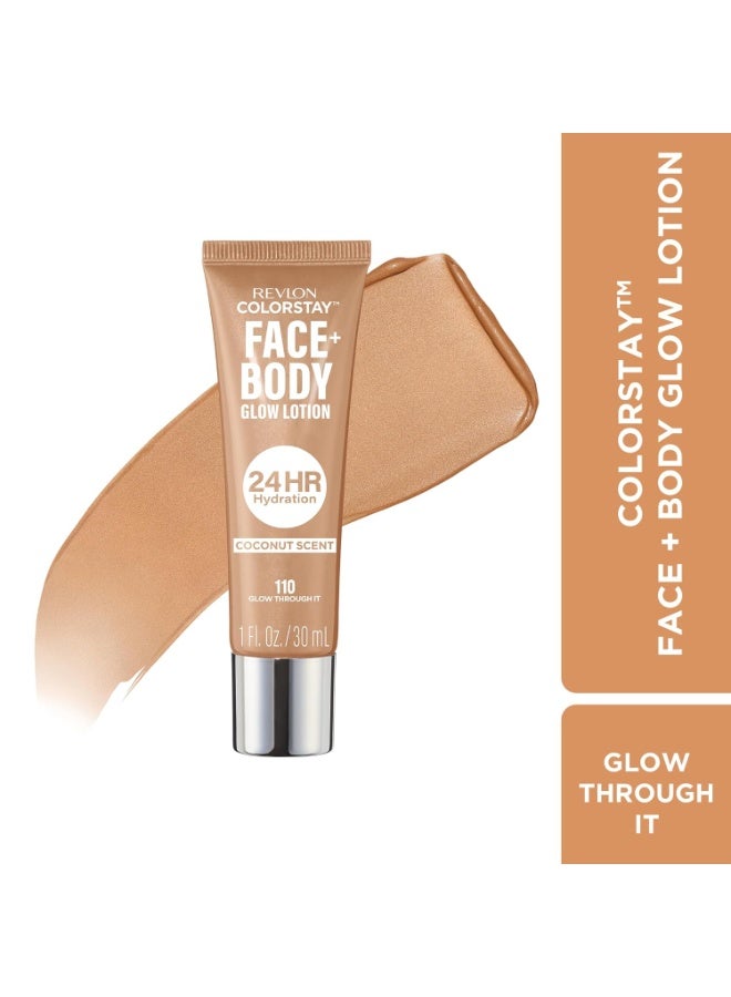 Revlon ColorStay Face & Body Glow Lotion, Hydrating Moisturizer, 24HR Hydration, Illuminating Luminizing Shimmer, 110 Glow Through It - Image 3