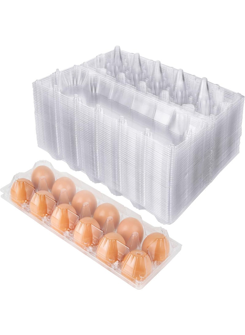 SENENQU SENENQU 40 Pack Plastic Egg Cartons Cheap Bulk Empty Clear Plastic Egg Carton Holds Up to 12 Eggs Dozen Reusable Chicken Egg Tray Holders for Family Pasture Farm Market Display Storage 2x6 Grid  - Image 1