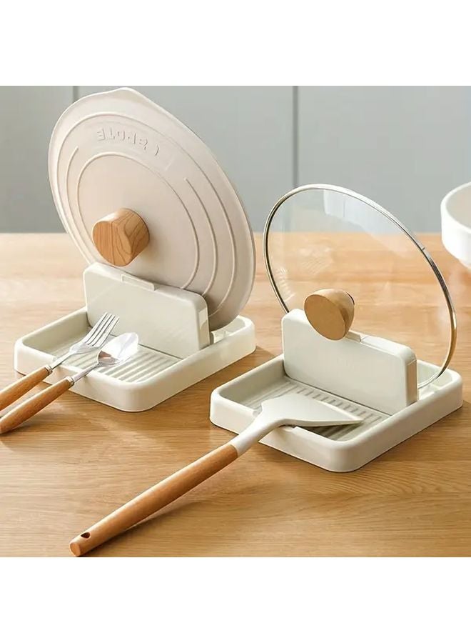 1pc Heat Resistant Foldable Pot Lid Spoon Rest Kitchen Organizer Space Saver - Image 1