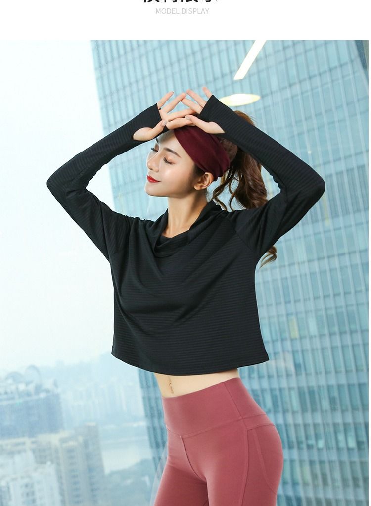 Loquat Fitness Blazer Running Speed Dry T-shirt Loose Yoga Wear Black 