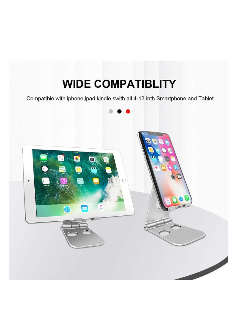 Adjustable Phone Holder, Desktop Mobile Phone Holder, Stand, Dock for Online and Video Courses for iPhone 12, SE 2020, 11 Pro, Samsung S10 S9, Tablet Stand Lightweight Portable Silver - Image 5