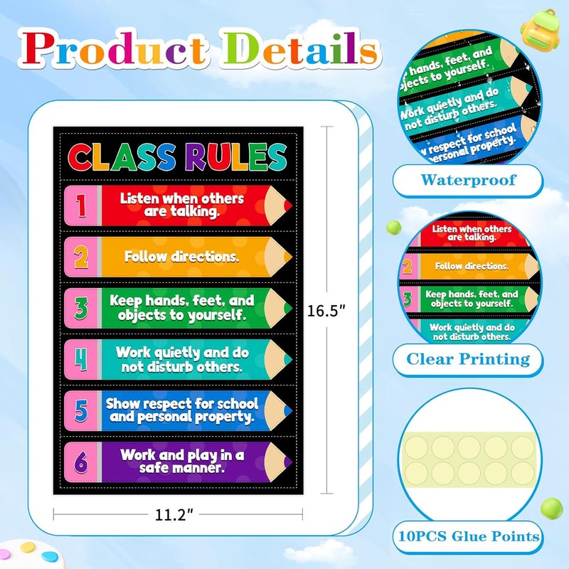 D4DREAM Classroom Rules Poster - Class Expectation Posters for Elementary, Preschool, Middle School, Kindergarten - Back to School Teaching Supplies - Image 4