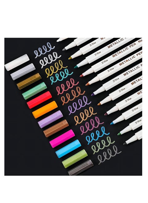 Essential for DIY: Metallic Color Pens - 12 Colors Pack, Illuminate Your Creative World