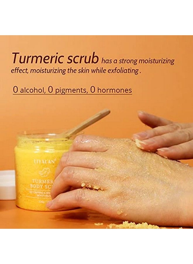 LIYALAN Turmeric Body Scrub Moisturizing And Exfoliating Body Face Hand Foot Scrubnourishes Skindeep Cleansing 7.8Oz - Image 4