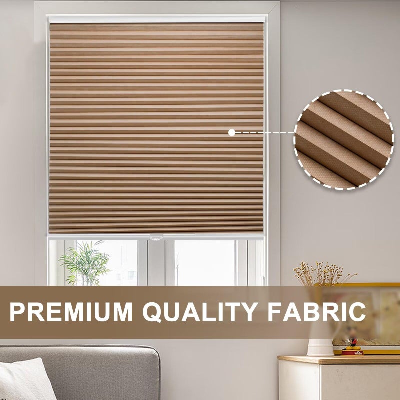 MYshade Cordless Blackout Cellular Shades, 1.5" Honeycomb Window Blinds for Bedroom & Nursery, Thermal Insulated, Noise Reducing, Privacy Shades, Inside or Outside Mount (24" W x 50" H, Light Brown) - Image 4