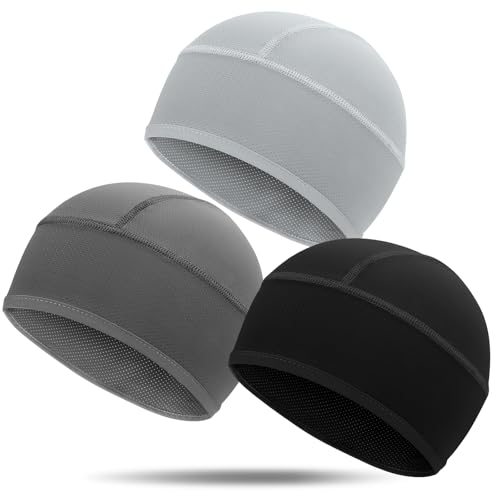 Haoteey 3 Pack Cooling Hard Hat Liner Skull Cap, Mesh Sweat Wicking Helmet Liners, Under Hardhats Cap for Men Women - Image 1