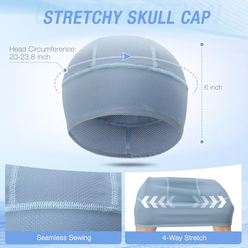 Haoteey 3 Pack Cooling Hard Hat Liner Skull Cap, Mesh Sweat Wicking Helmet Liners, Under Hardhats Cap for Men Women - Image 3