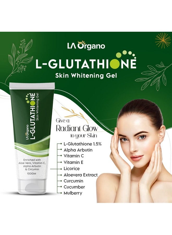 LA Organo - Hydrating Face Gel With Aloe Vera, Enriched With L-Glutathione, Vitamin C & Alpha For Skin Brightening, Reducing Dark Spots & Acne, 100Gm - Image 1