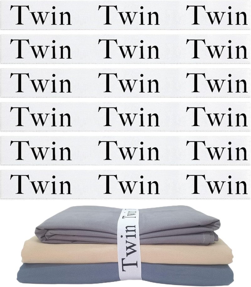 Maletnd 6 Pieces Bed Sheet Organizer Bands, Sheet Organizers and Storage Label Bands, Sheets Organizer for Closet, Sheet Label for Bedding, Sheet Keepers Linen Labels Bedding Bands (White, 6Pcs Twin) - Image 1