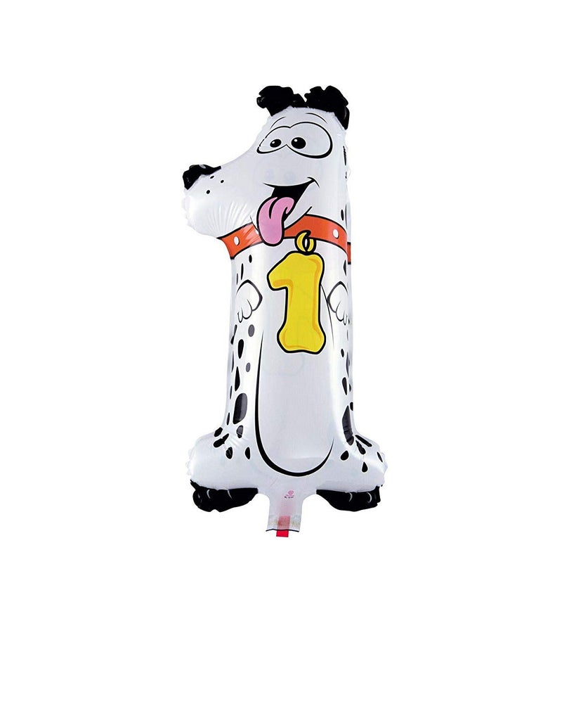 Moira Small Size Dog Shape 1 Number Balloon 17 inch Size for Birthday/Animal Theme/Jungle Theme Party Celebration (Dog No 1) - Image 4