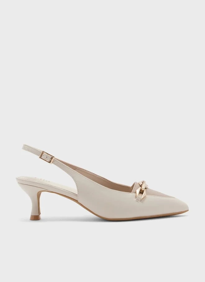 ELLA Chain Sling Back Low Heel Pump