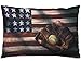 EKOBLA EKOBLA Throw Pillow Cover Vintage American Flag Baseball League Equipment Grunge Glove Bat Sports Theme Field Decor  - Image 2