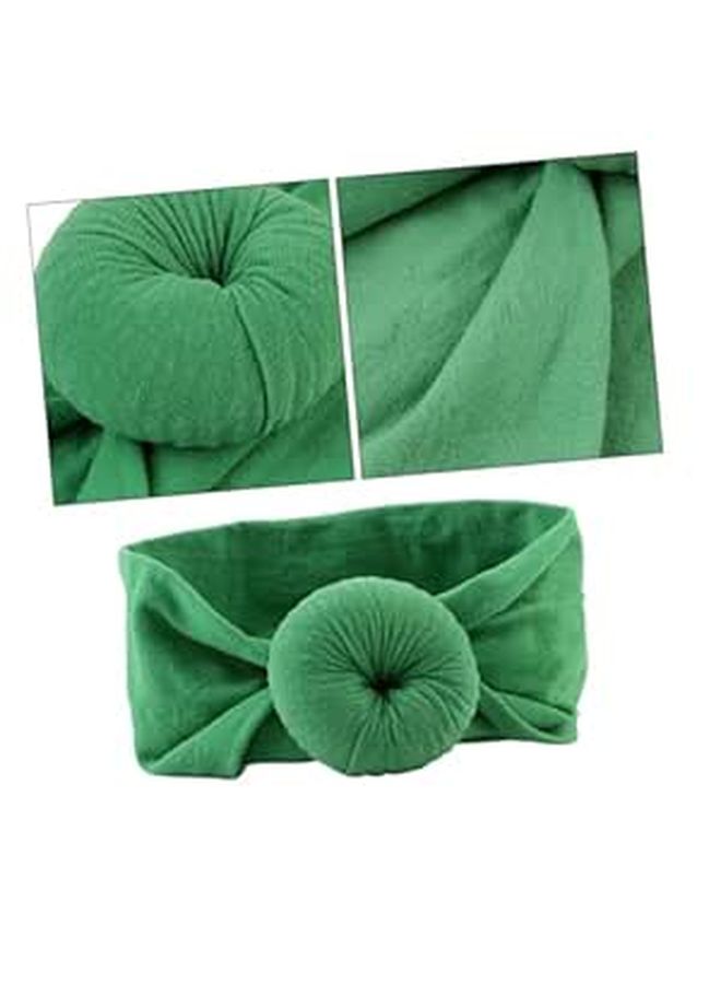 Super Soft Nylon Hair Headband For Newborns Deep Green For Birthdays Parties And Everyday Wear - Image 1