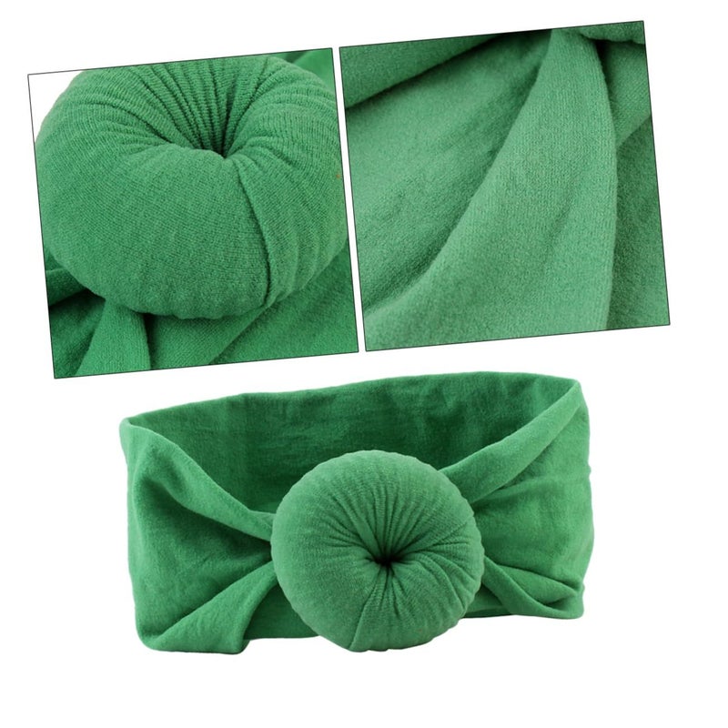 Super Soft Nylon Hair Headband For Newborns Deep Green For Birthdays Parties And Everyday Wear - Image 2