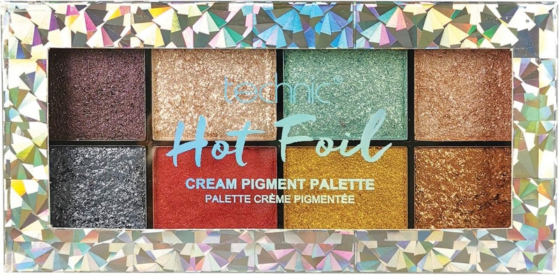Technic 8 Colour Hot Foil Cream Pigment Fine Glitter High Shine Eyeshadow Palette