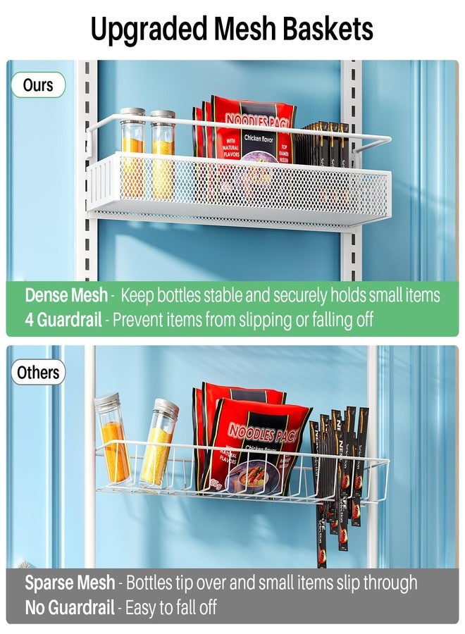 SNTD Over the Door Pantry Organizer - Adjustable Pantry Door Organizer, 8 Tier Large Capacity Over the Door Spice Rack (White) - Image 4