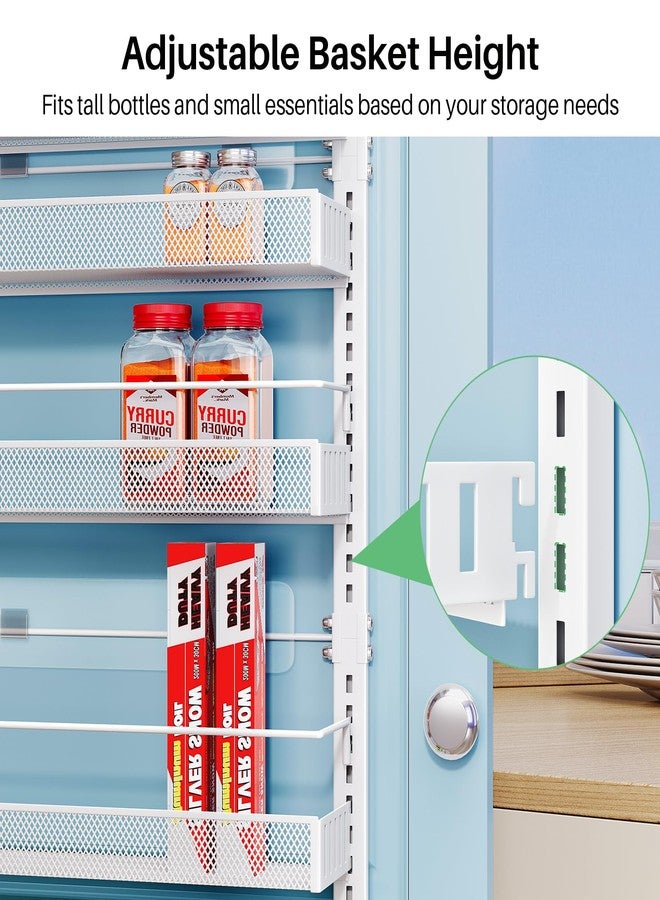 SNTD Over the Door Pantry Organizer - Adjustable Pantry Door Organizer, 8 Tier Large Capacity Over the Door Spice Rack (White) - Image 3