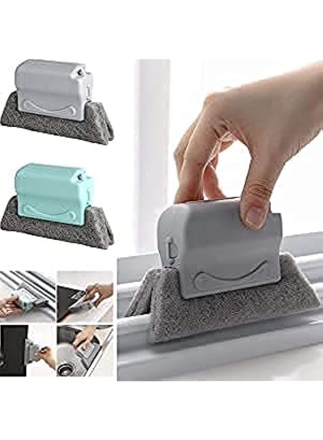 promass Magic Window Cleaning Brush Hand-held Groove Gap Cleaning Tools Door Window Track Kitchen Cleaning Brushes Multipurpose Household Cleaning Tool(2Pcs Gray) - Image 1