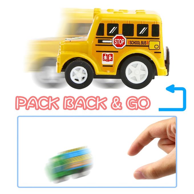 Funcorn Toys Pull Back Car, 12 Pack Assorted Mini Plastic Vehicle Set, Pull Back Truck and Car Toys for Boys Kids Toddler Party Favors,Die Cast Car Toy Play Set - Image 3