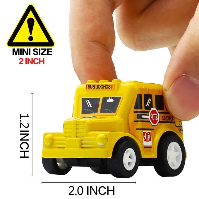 Funcorn Toys Pull Back Car, 12 Pack Assorted Mini Plastic Vehicle Set, Pull Back Truck and Car Toys for Boys Kids Toddler Party Favors,Die Cast Car Toy Play Set - Image 2
