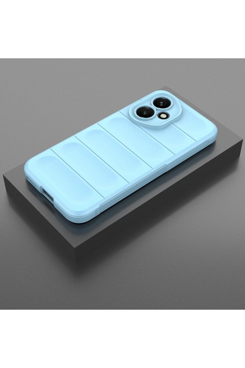 جراب موبايل ماجيك شيلد  سيليكون مضاد للصدمات وحمايه للكاميرا متوافق  Honor 400 (أزرق فاتح ) - Image 3