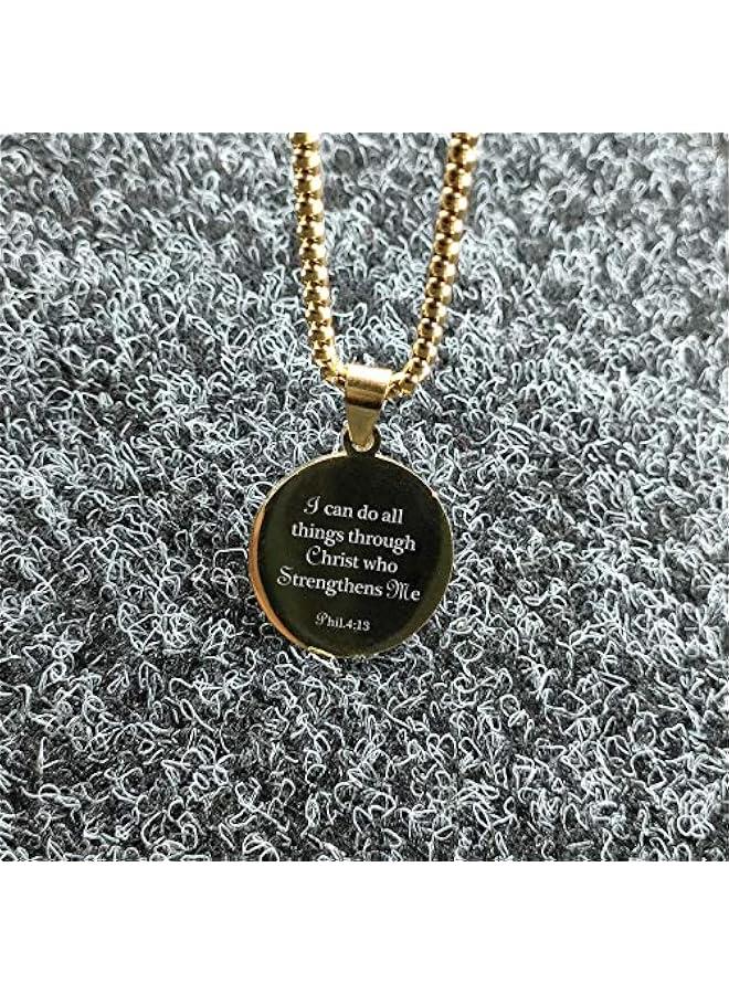 Arabest Sports Athletes Necklace with Inspiring Bible Quote from Phil 4:13 Baseball Basketball Football Soccer Volleyball Pendant Jewelry Gift for Men Teen boys girls,Christ Baptist gifts. - Image 3