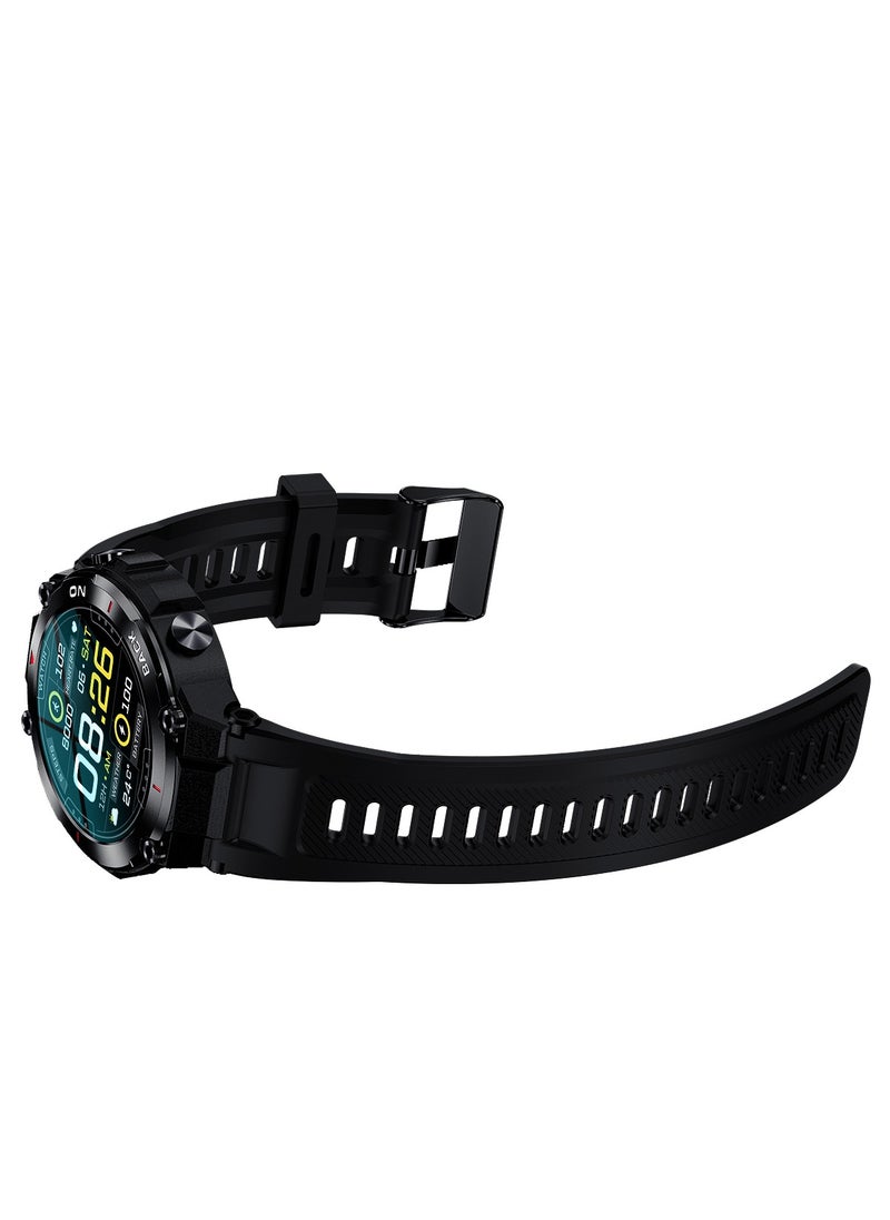 LIGE - Men's New Smart Watches 1.32inch Full Touch Screen Outdoor Sports Fitness Bracelet Blood Pressure with GPS Location IP68 Waterproof Silicone Strap Black - Image 1