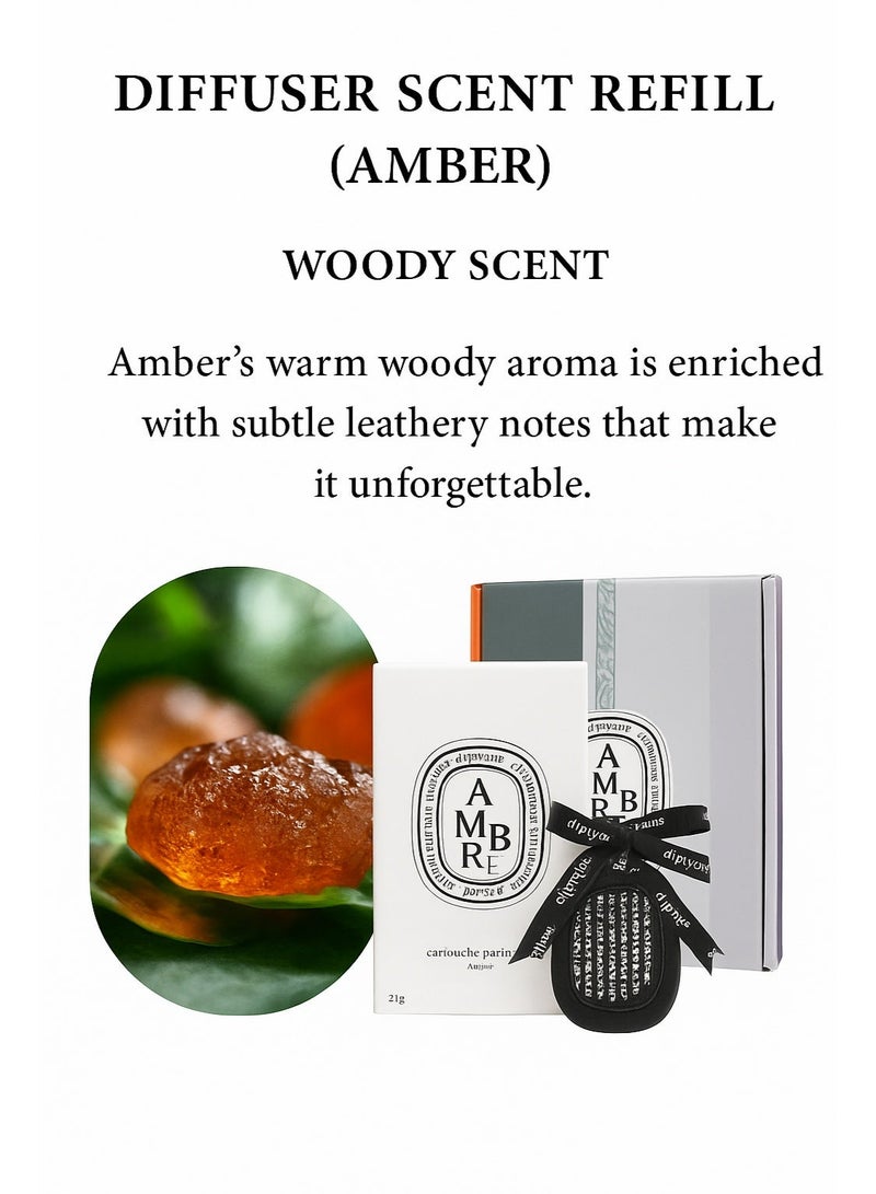 Diptyque العنبر (رائحة خشبية دافئة) - إدخال لموزع العطور مع لآلئ معطرة بالبلسم والتوابل والأخشاب الثمينة. - Image 1