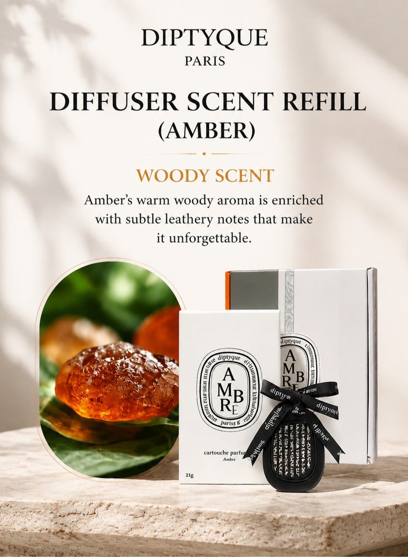 Diptyque Ambre (Warm woody scent) - Insert for diffuser Pearls perfumed with balm, spices and precious woods. - Image 2