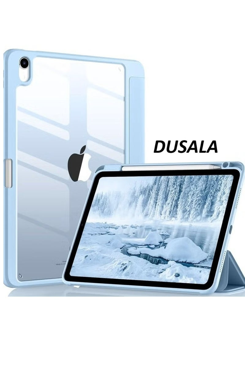 DUSALA iPad Air 11 Inch Case (M2, 2024) – Slim Protective Cover with Clear Back and Pencil Holder, Compatible with iPad Air 6th/5th/4th Gen (2024/2022/2020), 11/10.9 Inch – Sky Blue - Image 1