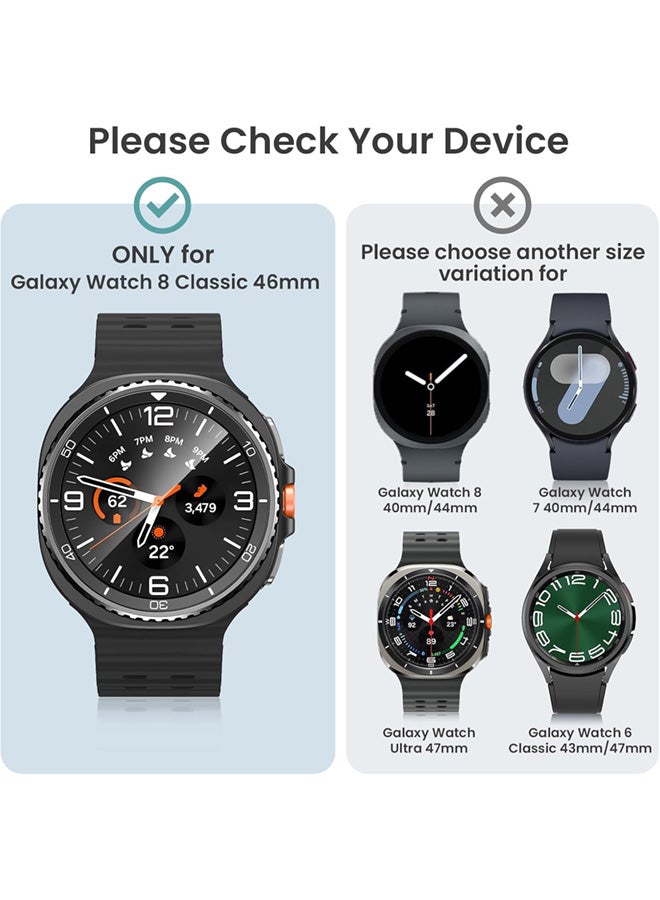SJet Samsung Galaxy Watch 8 Classic 2025 Screen Protector Case 46mm Accessories, Protective Face Cover, Hard Bumper Built-in Tempered Glass Film(46mm, Clear) - Image 2