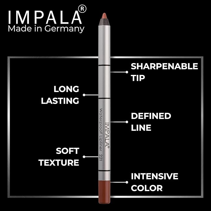 IMPALA Creamy Waterproof Lip Pencil Reddish Brown Color 202 Permanent Lip Liner Waterproof Lip Pencil Longlasting Lip Liner Volumizing Effect - Image 2