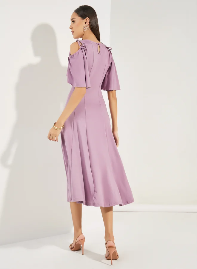 ستايلي Flutter Sleeve Dress