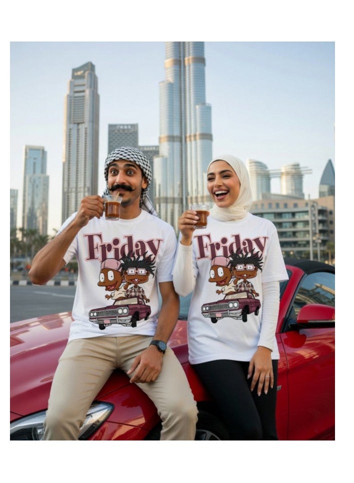 ديرتي ليزرد تيشيرت ابيض مطبوع مع صورة للباس الشارع 100% قطن 59 - Image 1