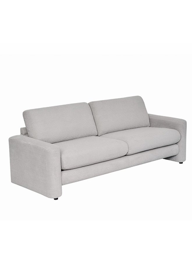 DANUBE HOME Miles 3 Seater Fabric Sofa Modern Design Three Seat Sofas Comfortable Living Room Furniture L221Xw85Xh85Cm - Light Grey  - Image 3