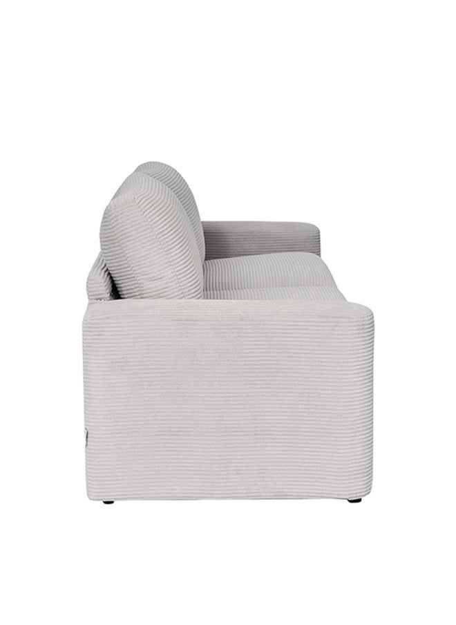 DANUBE HOME Miles 3 Seater Fabric Sofa Modern Design Three Seat Sofas Comfortable Living Room Furniture L221Xw85Xh85Cm - Light Grey  - Image 5