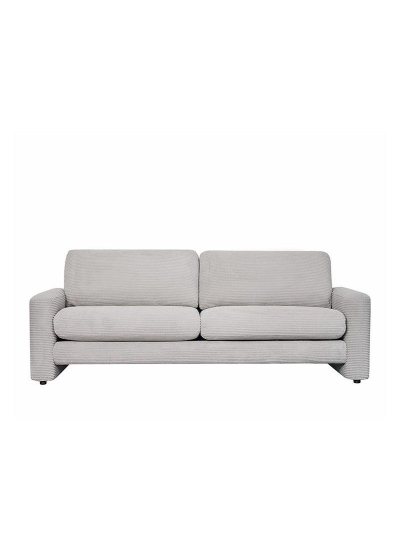 DANUBE HOME Miles 3 Seater Fabric Sofa Modern Design Three Seat Sofas Comfortable Living Room Furniture L221Xw85Xh85Cm - Light Grey  - Image 1