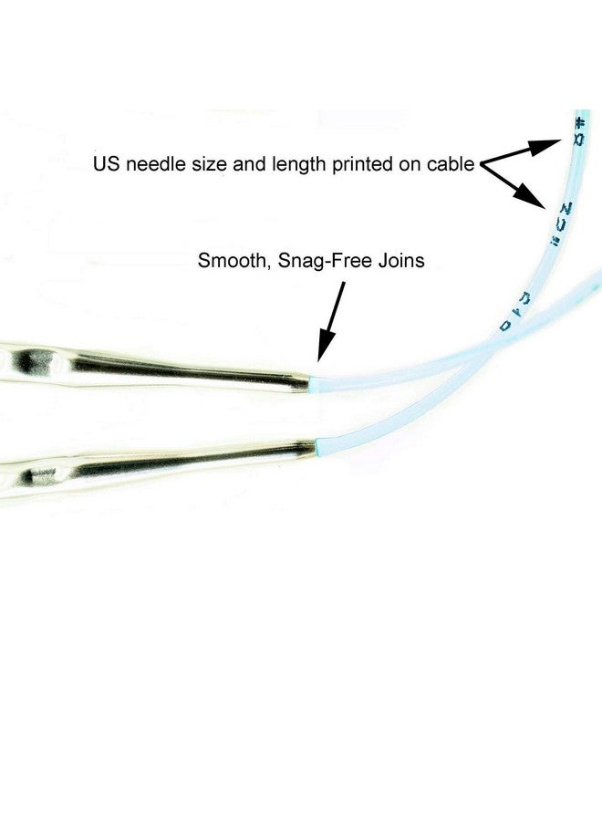 Addi Rocket 2 Squared Ergonomic 16Inch (40Cm) Us 4 (3.5Mm) Circular Knitting Needle Textured Finish Rounded Edges Long Taper Sharp Tips Blue Cord Bundle With 10 Artsiga Crafts Stitch Markers - Image 4