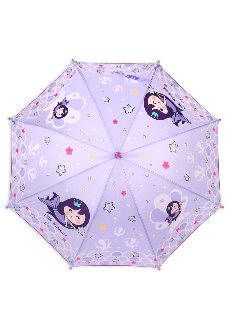 Milk&Moo Milk&Moo Little Mermaid Umbrella for Children, Girls Windproof Umbrella, Manual Kids Umbrella, Umbrellas for Rain, Easy Grip Handle - Image 2