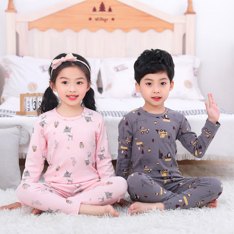 Children'S Pajamas Boys Girls Underwear Printed Thermal Tops And Pants Set Kids Long-Sleeve Loungewear Antibacterial - Image 5