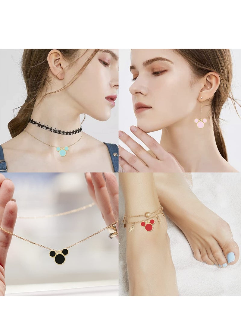 50 Pcs Colorful Mouse Charms for DIY Jewelry Making - Acrylic Mouse Head Pendants for Keychains & Crafts - Image 4