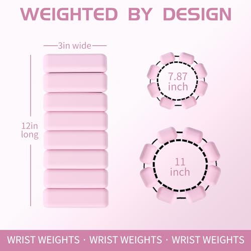 Spectent Ankle & Wrist Weights for Women – Adjustable Silicone Wrist & Ankle Weights, Wearable Arm/Leg Set for Pilates, Yoga, Walking & Strength Training (1lbs Pair Pink) - Image 3